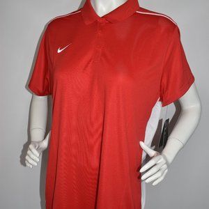Nike Women's New Red and White Polo Football Shirt